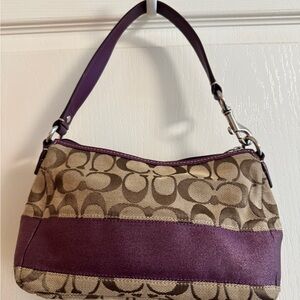 Coach Purple and Brown Shoulder Bag
